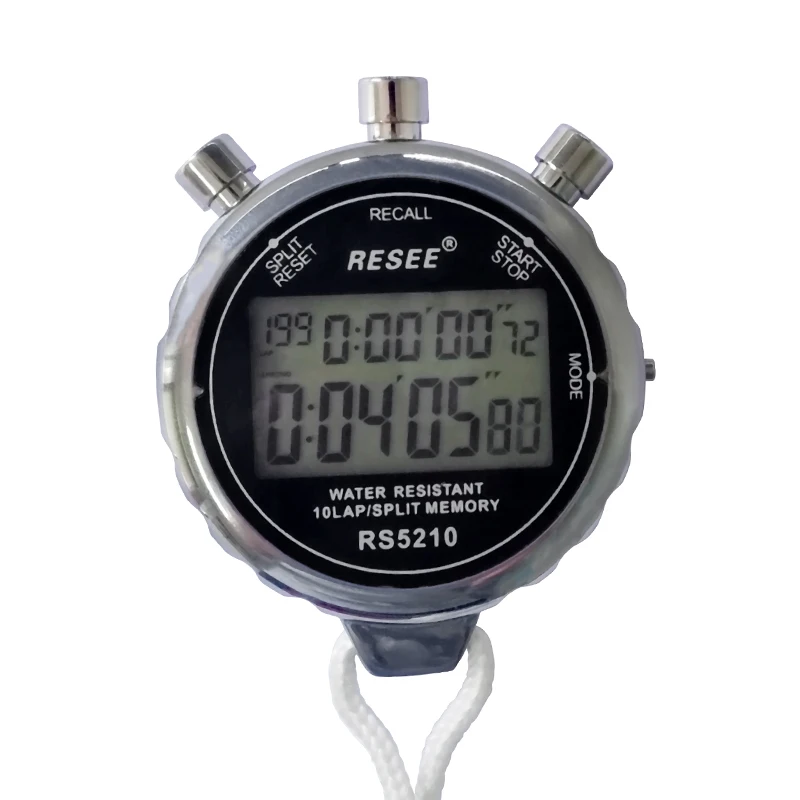 Высококачественный металлический цифровой электронный спортивный секундомер обратный отсчет 30 воспоминаний секундомер для бега