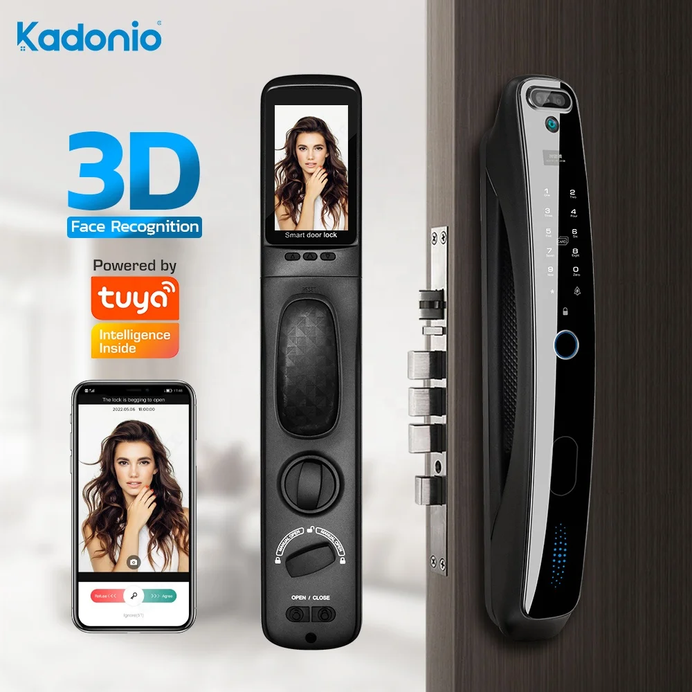 Kadonio Face Recognition Door Lock Camera Biometric Fingerprint Automatic Smart Digital Lock Door