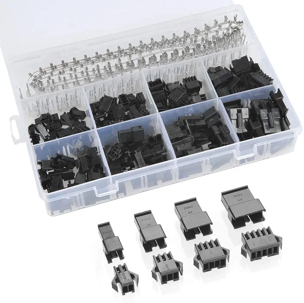 2.54mm Pitch 2 3 4 5 Pin JST SM 2 3 4 5 Pin Male/Female Plug Housing Male/Female Pin Header Crimp Terminals Connector Kit