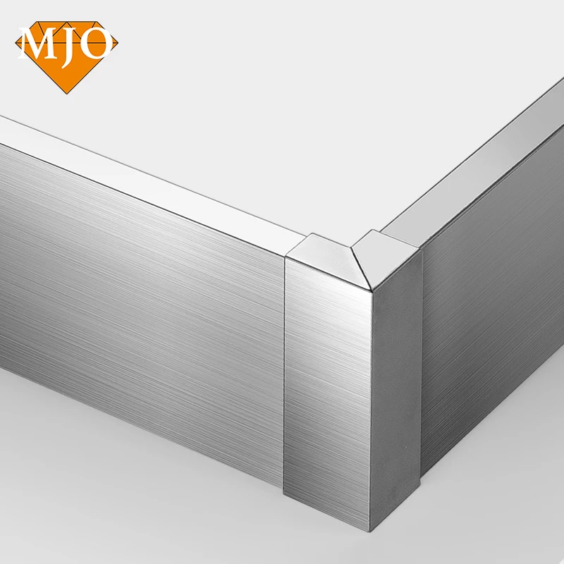 Foshan Supplier MJO Skirting Board Baseboard For Floor Decoration 304 Modern Style Skirting Profiles Stainless Steel Tile Trim