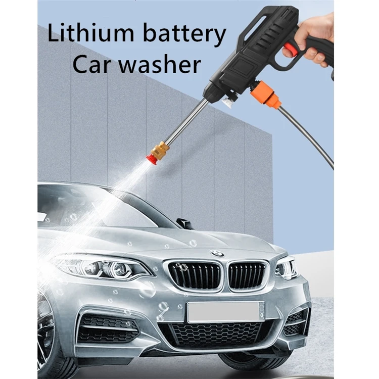 Removable 12000mAh Lithium Battery Brass Nozzle Water Spray Gun Jet Foam Car Wash High Pressure Car Washer Portable