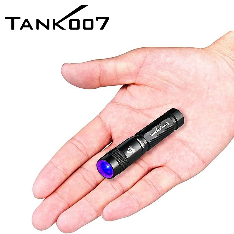 Tank007 UV lanterna 365nm uv blacklight flashlight keychain torch ultraviolet money detection EDC Pocket uv flash light keychain