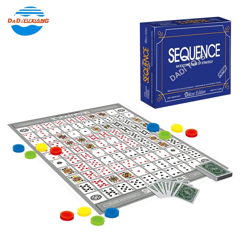 English Sequence Game Chess Multiplayer Party Board Game Poker Mat Carpet Board Game Interactive Toy