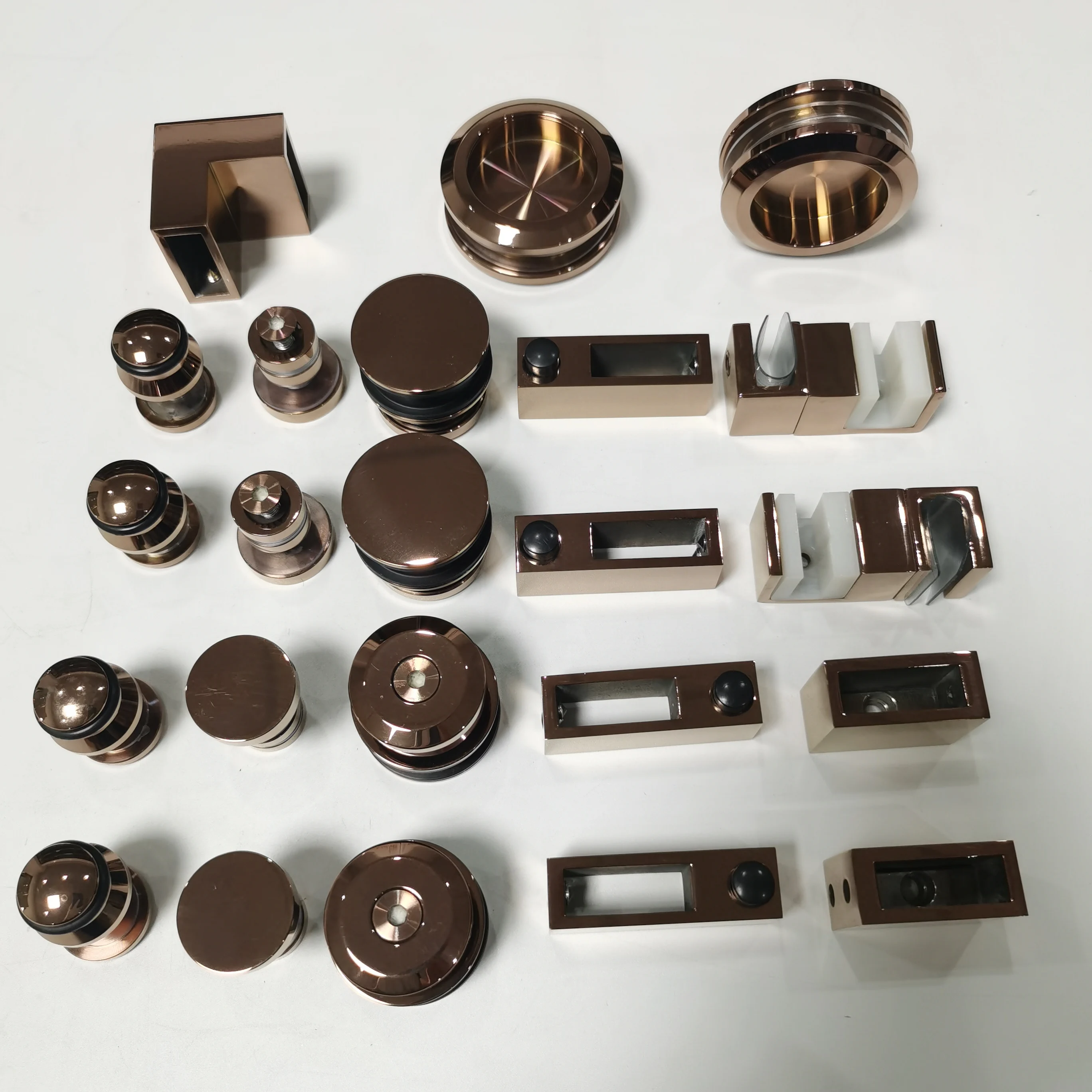 Quality Rose Gold Sliding Fitting Glass Door Rolling Bracket Sliding Gate System