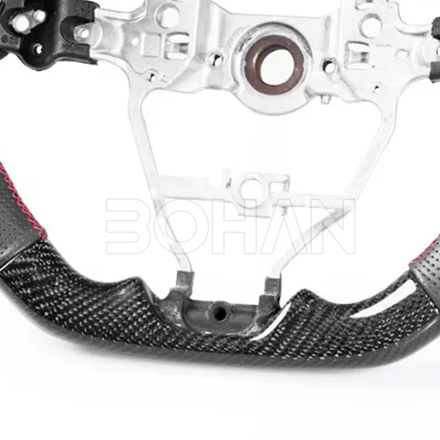 Real Carbon Fiber D-Type Racing Design Car Steering Wheel Nappa Perforated Leather for Toyota Camry RAV-4 Auris 2018+