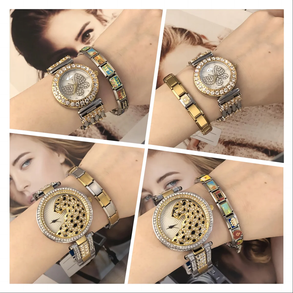 Fashion Custom Italian Charms Bracelet Handmade Watch Chain Stainless Steel Jewelry for DIY Link Bracelets Bangles