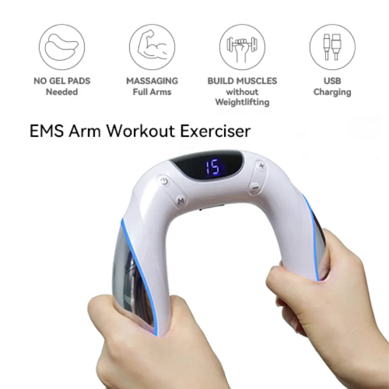 Wireless Gym Workout Therapy EMS Arm Tendons Trainer Muscle Stimulator machine with digital display screen