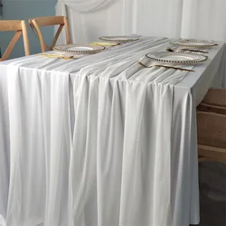 Wholesale Hot Selling Blush Pink Sheer Table Runner Chiffon Table Runners For Wedding Decoration