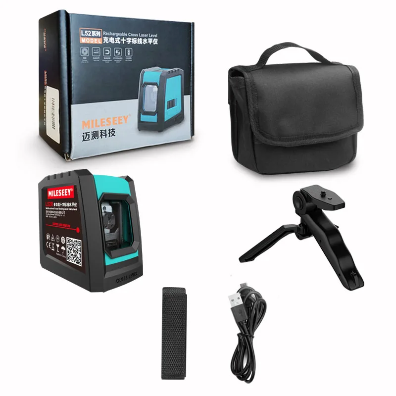 MILESEEY Cross Red Laser Level 360 Degree Self-leveling 1V1H 2Lines 1 Point Horizontal And Vertical Nivel Laser with Bag