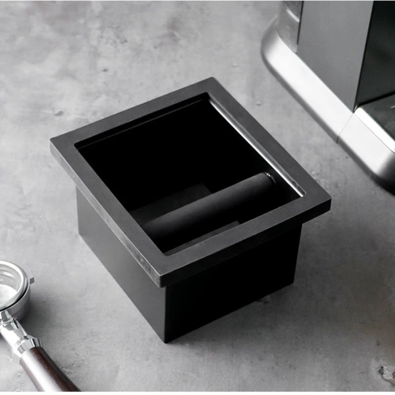 Banlee New Recessed Bottomless Rubber protect Stainless steel Coffee Knock Box Bar Coffee Grounds Barrel Coffee Grounds Bucket