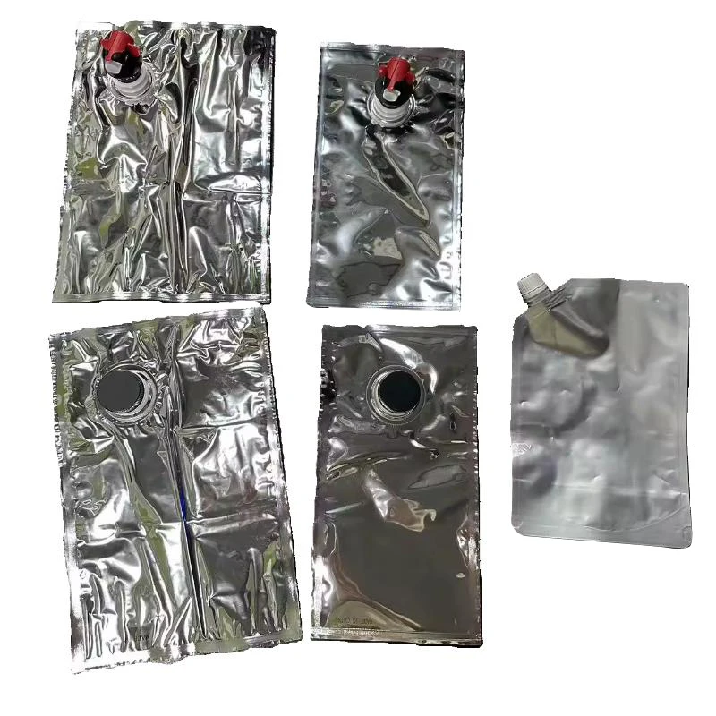 OEM 5L 10L 20L 220L Transparent/Aluminum Foil Beverage Liquid Juice Water Wine Dispenser Bag In Box BIB Aseptic Bag With Valve