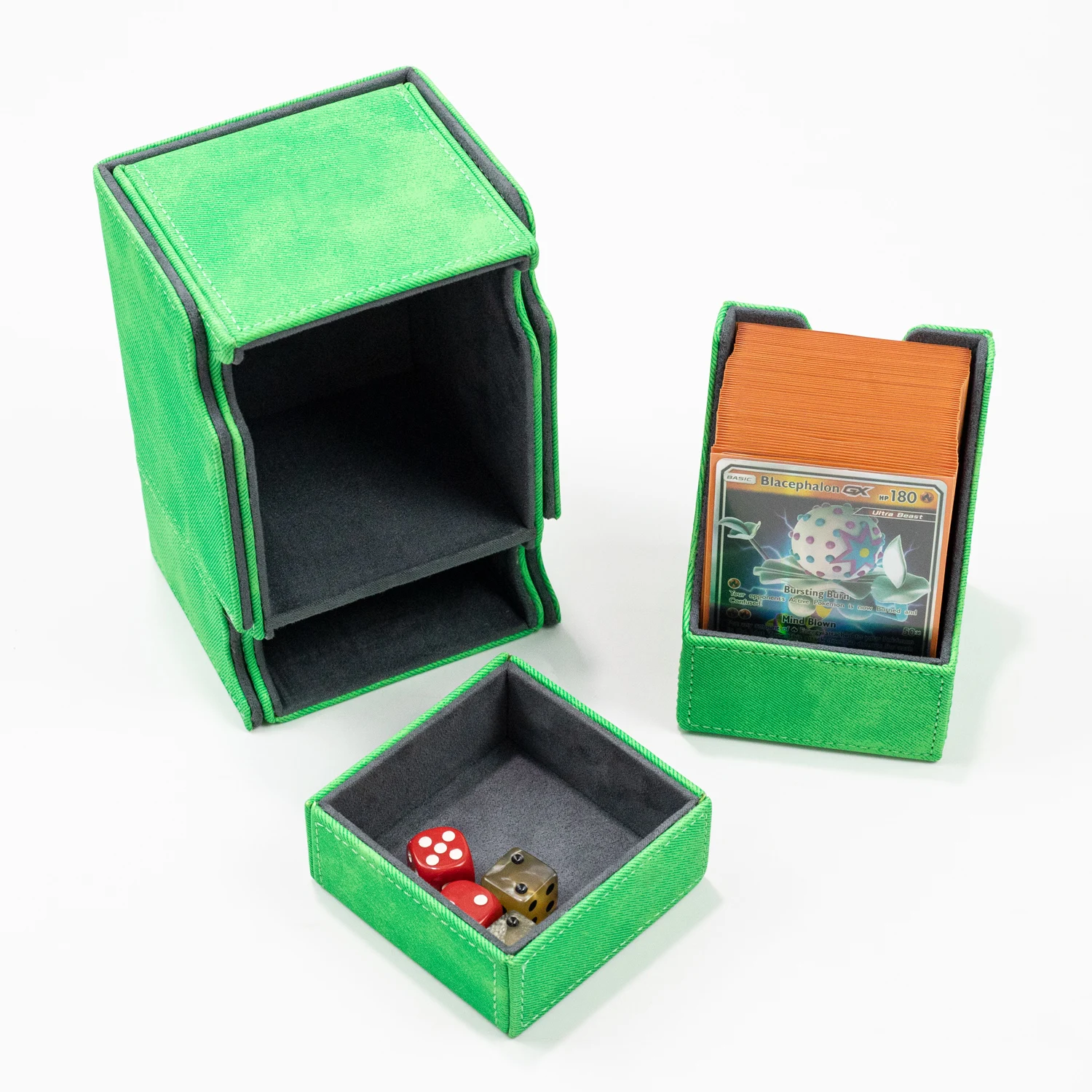 Watchtower 100+ PU Leather Decks Card Box with Magnets Trading Playing Holder box with drawer