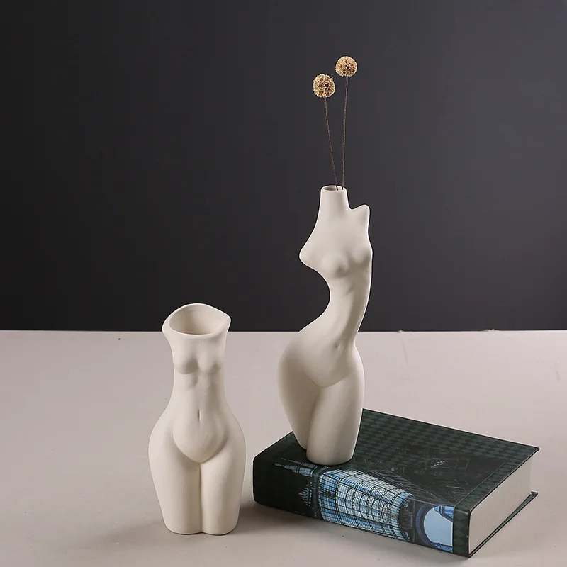 Home decoration body modeling art vase Nordic home ceramic sculpture white