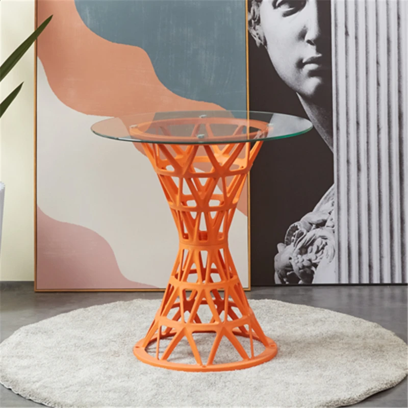
Free sample home Furniture wholesale modern round top glass dining room table with pp legs 