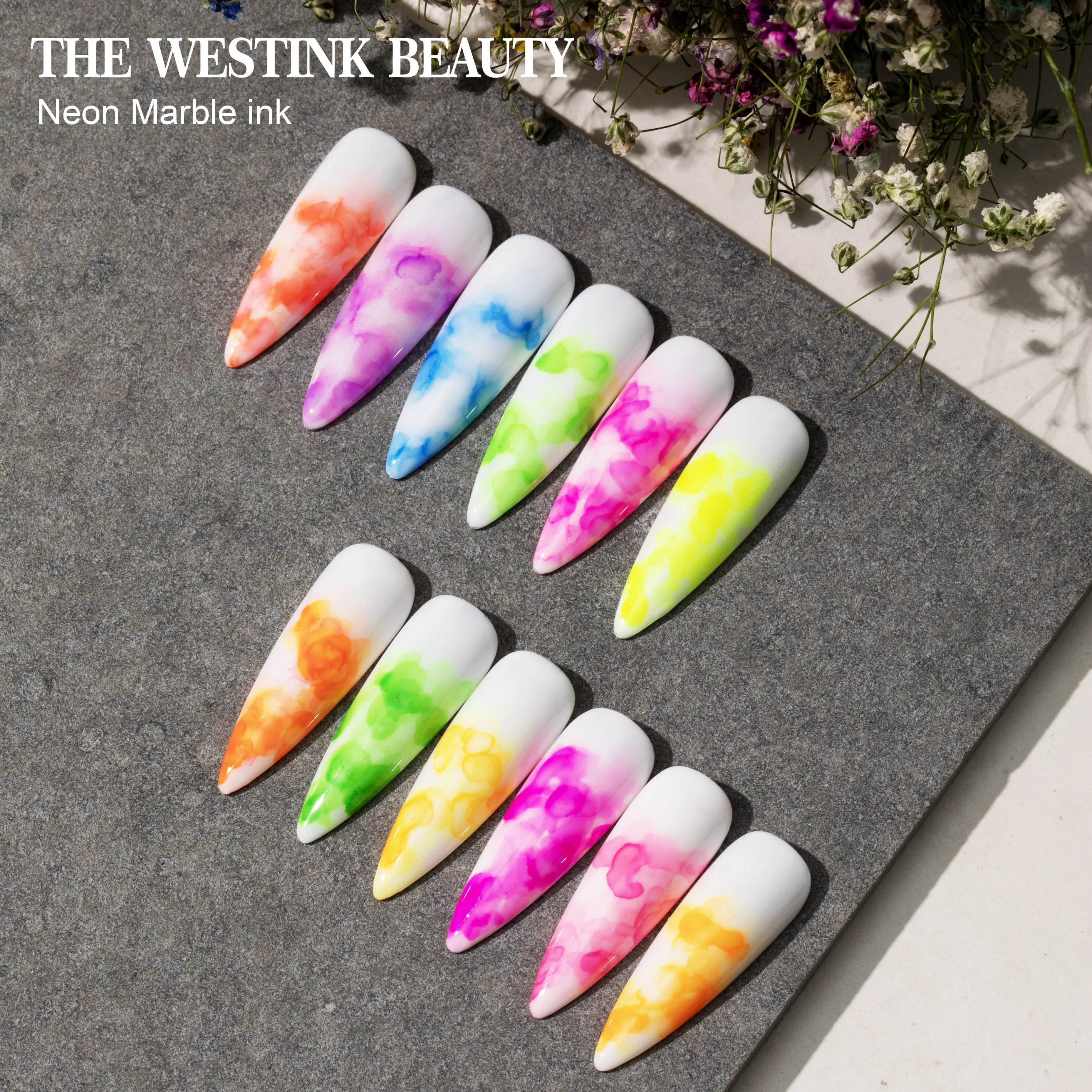 Westink Beauty blooming gel Marble art ink for DIY color Nail design