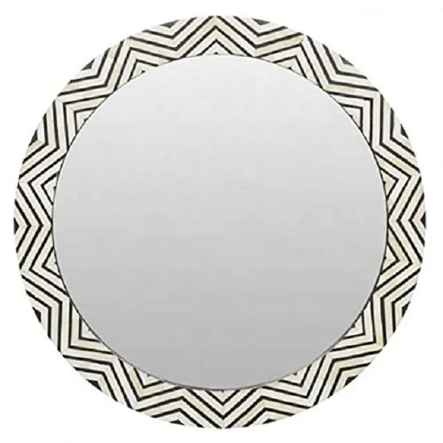 Inlay Mirror Frame Round Customized Color Handmade Handicraft Made to Order By United Trade World