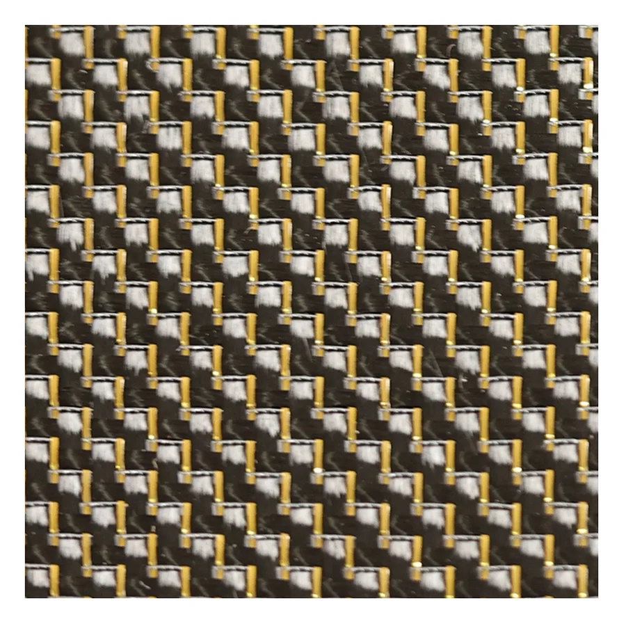 3K  metal wire glitter carbon fiber fabric Carbon cloth with metallic thread