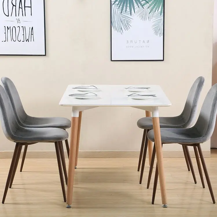 Factory Wholesale Modern Design Wooden Dining Table Set With Rectangle Top For