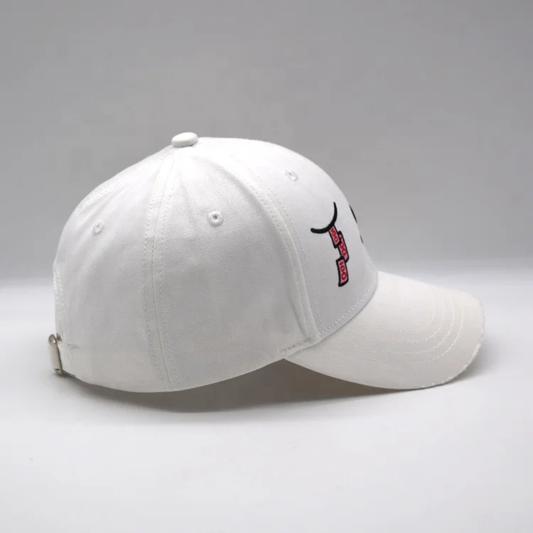 Design embroidery cute baseball cap hat brim grinding sports cap customized hat brim burrs baseball cap