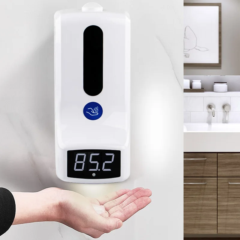 
1000ml wall mounted hand sanitizer dispenser thermal temp measuring scanner automatic room wall thermometer k9 