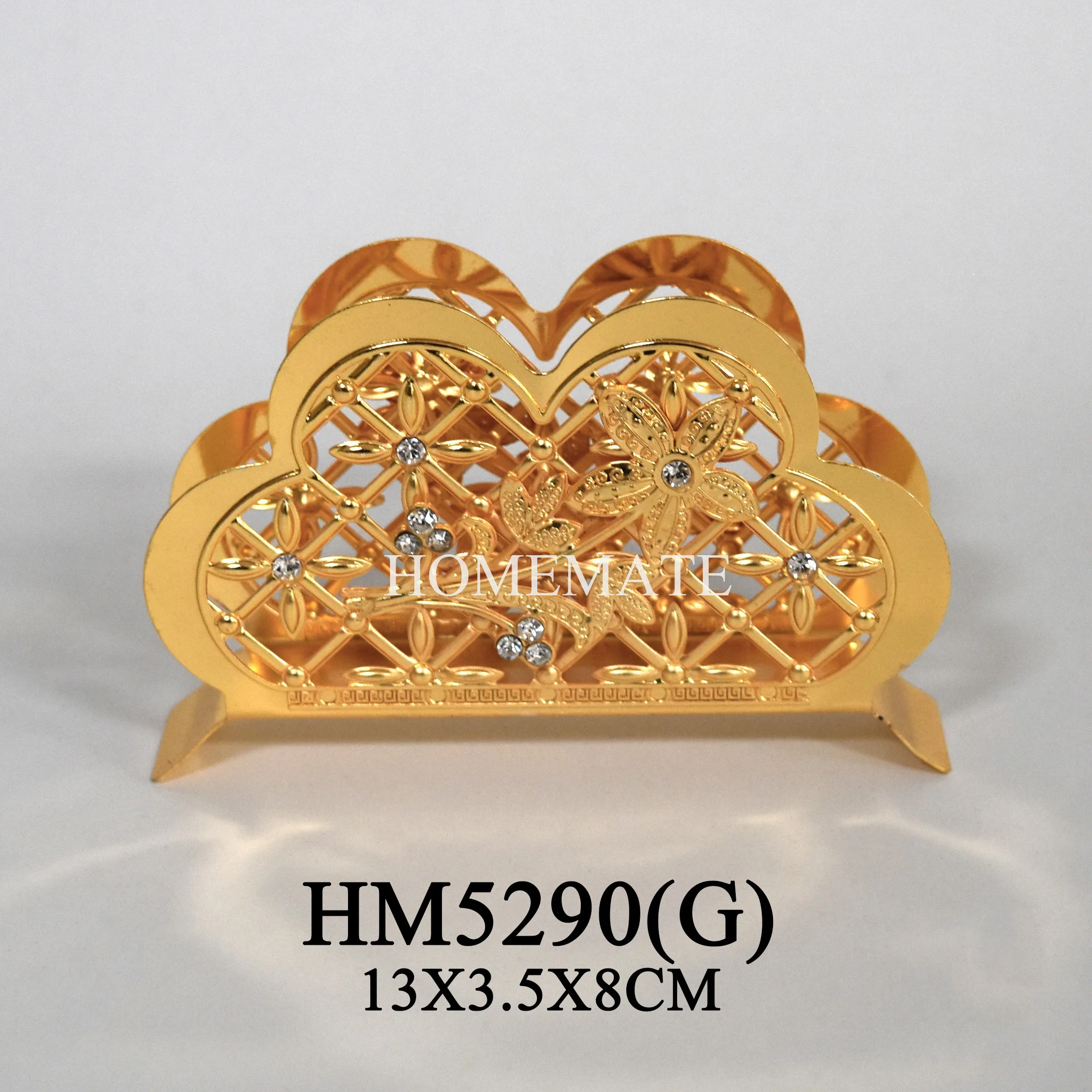Wholesaler table decorative metal gold plated meeting card tissue holder for hotel restaurant
