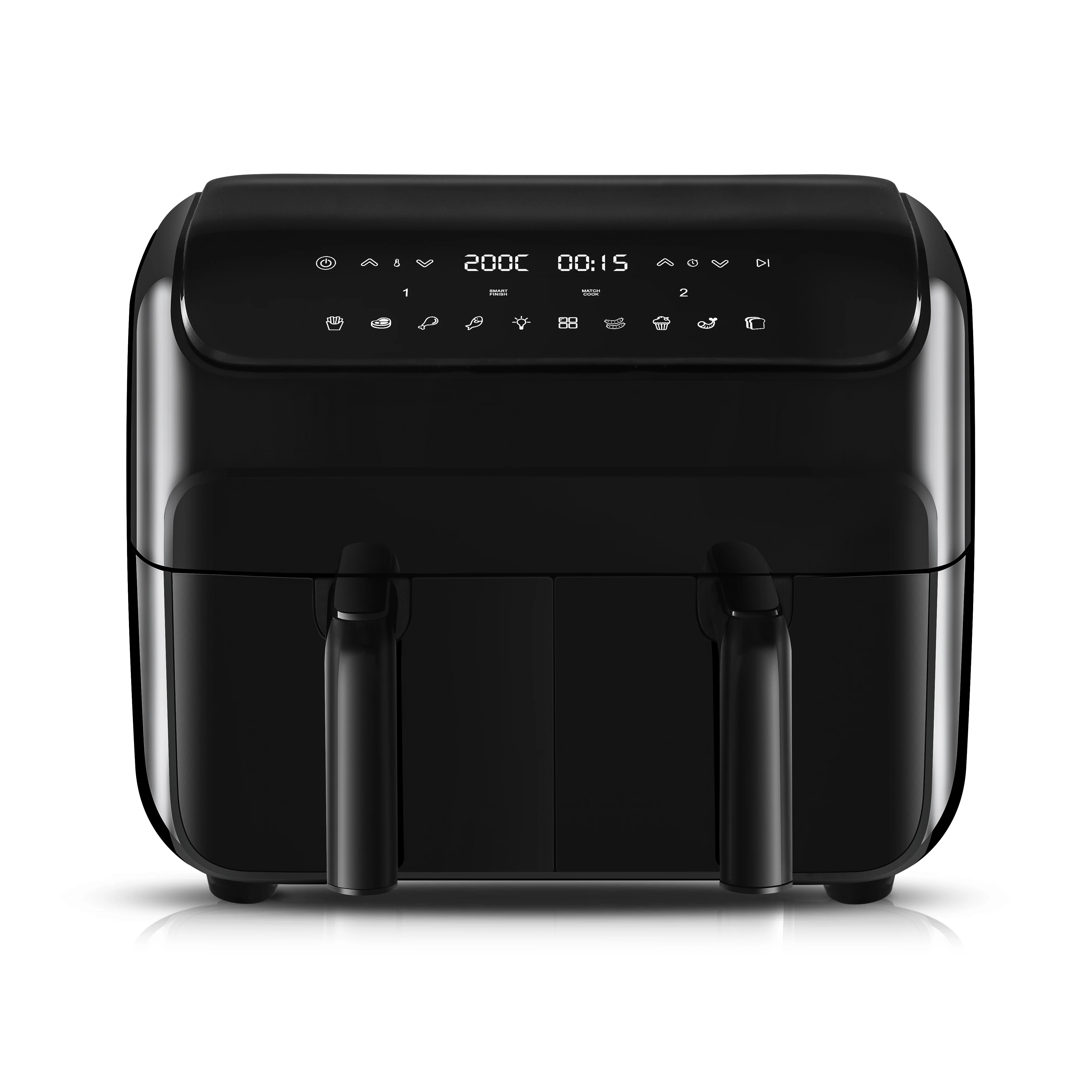 Big Capacity Double Basket Air Fryer Two Rooms 2 Independent Baskets Dual Zone Air Fryer Oven 8L