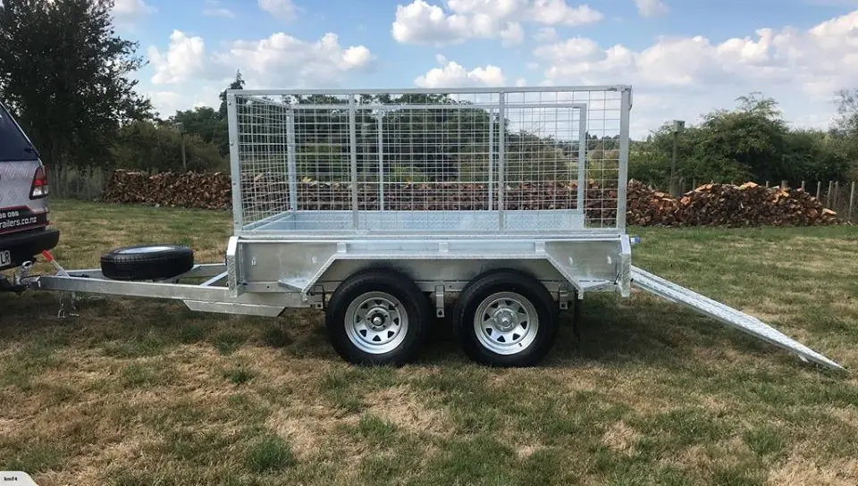 6x4 7x5 8x5 10x5 hot dipped galvanized  box /farm /car/utility trailer with 600mm cage