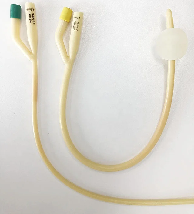 Children and Adult 100% Silicone coated latex foley catheter foley balloon catheter 2-way /3-way  soft or hard valve available