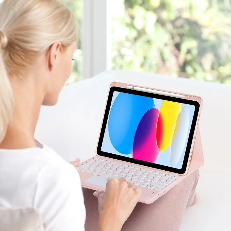 Wireless Keyboard With Touchpad For iPad 10.9 Inch 10th Gen 2022 For iPad 10 Generation Keyboard Case With Pencil Holder