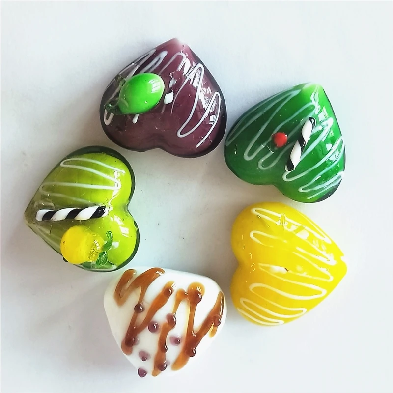 Cute artificial  glass cake glass dessert for decoration