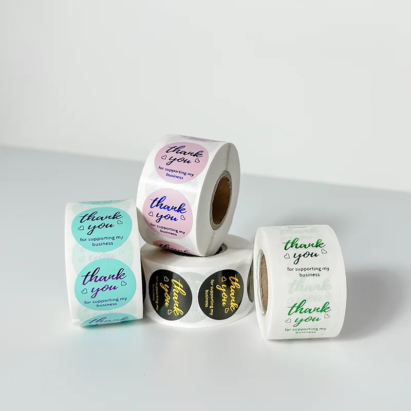 Custom Kraft Paper Heart-Shape Seal Labels for Packaging Permanent Adhesive Thank You Gift Sticker for Carton Use and Crafts