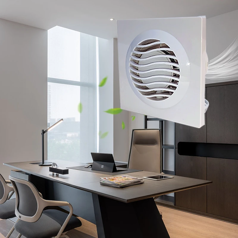 Custom 2023 New Design High Wind Mute Extractor Fan Bathroom With Shutter Automatic Bathroom Exhaust Fan ABS