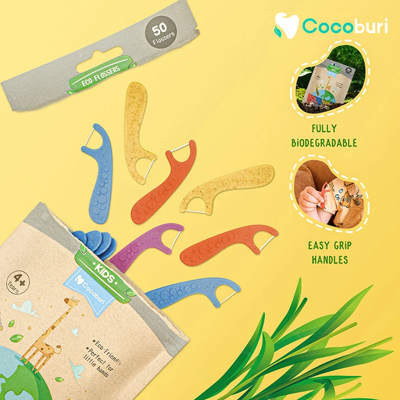 Custom Logo Biodegradable Dental Floss Animal Shape Daily Flossers Child Dental Floss Pick For Kids