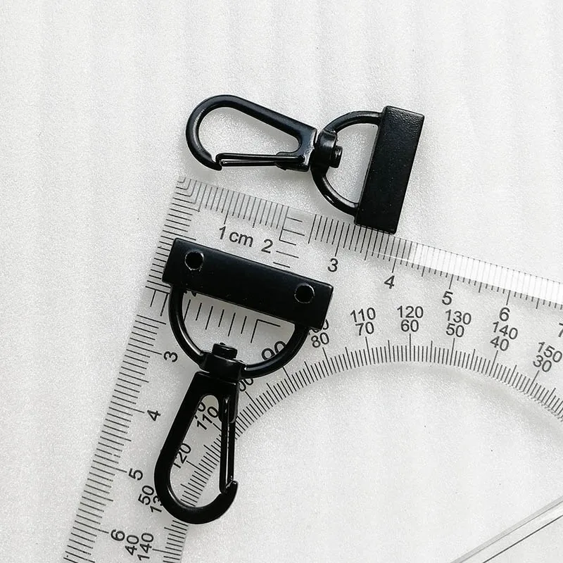 Wholesale Custom Double Hole Black Dog Hook Swivel for Woven Tape End Clip Stopper Snap Hook