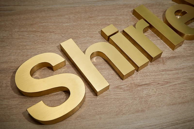 Customized gold stainless steel metal small letters