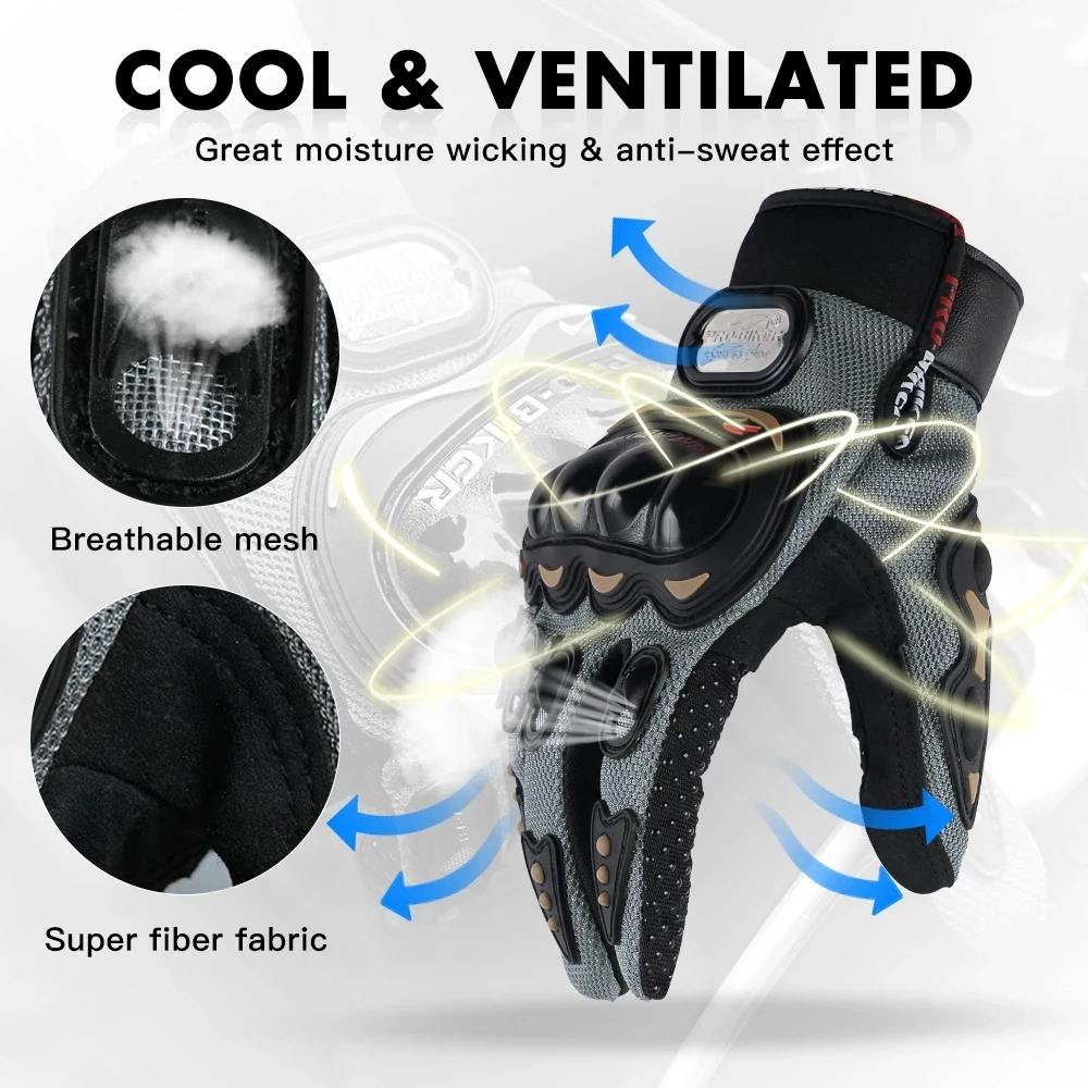 Hot Sale Touch Screen Bike Outdoor Sports Protective Racing Gloves for Men Women  Full Finger  Motorcycle Gloves