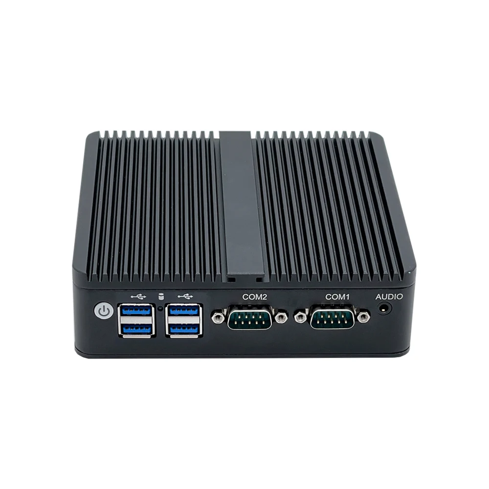 Fully enclosed fanless design mini PC Dual Gigabit Ethernet ports mini PC Support VGA+ HDMI dual display interface