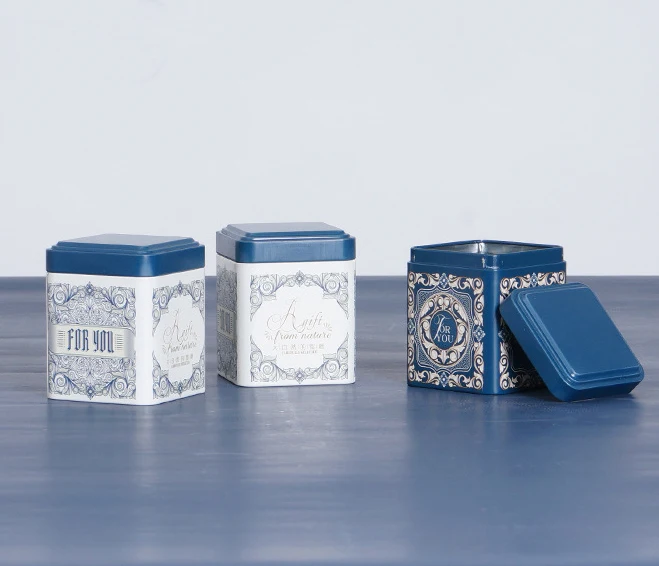 Square shape food grade airtight empty metal tea tin