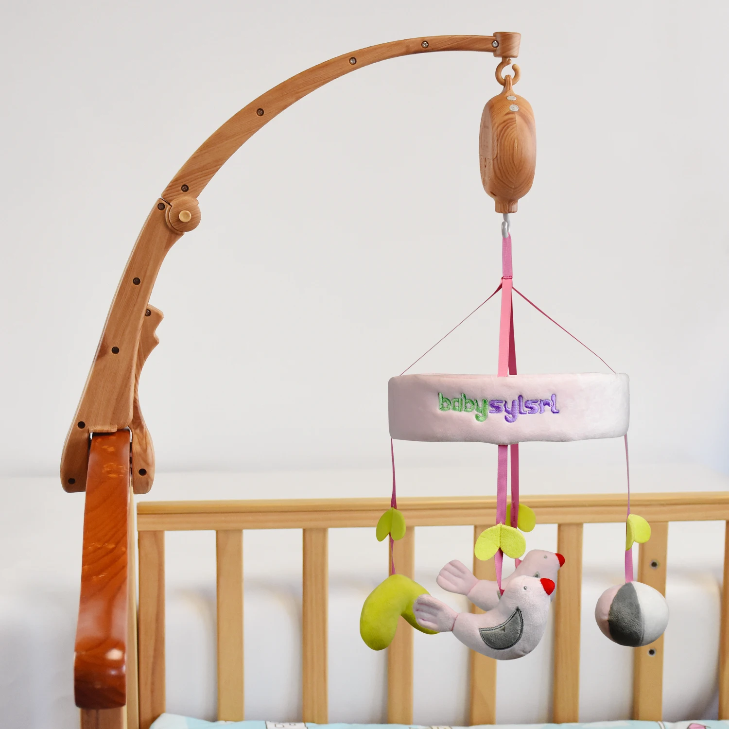 Diy Hanging Support White Nut Screw Baby Crib Mobile Arm Bracket And Bed Bell Holder