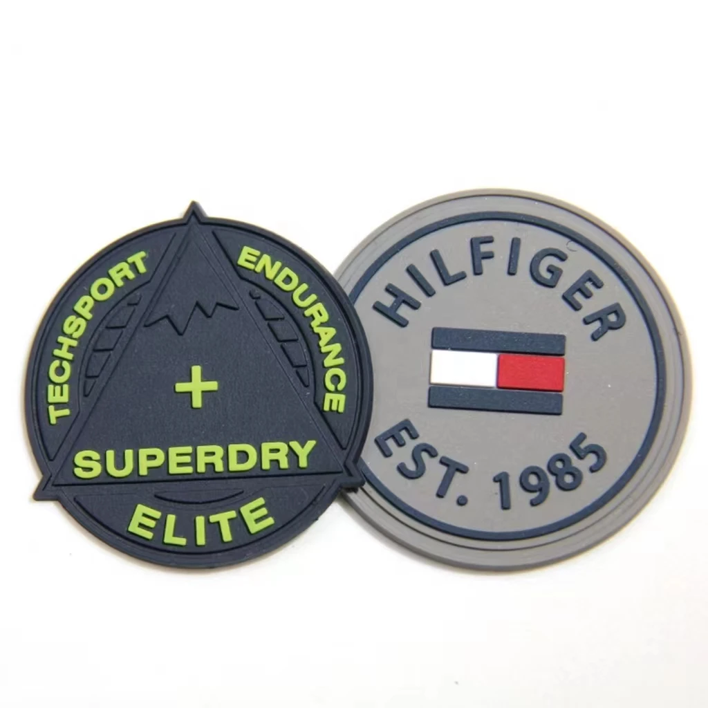 Sew on Embossed Custom Private Brand Name 3D Logo Garment Soft PVC Rubber Patch Labels for Clothing
