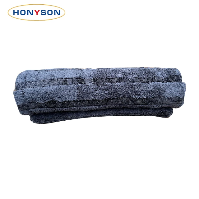 black color 60x90 1400gsm 1200gsm 50 cm big twisted loop car wash drying cleaning microfiber towels 5ft for monster car