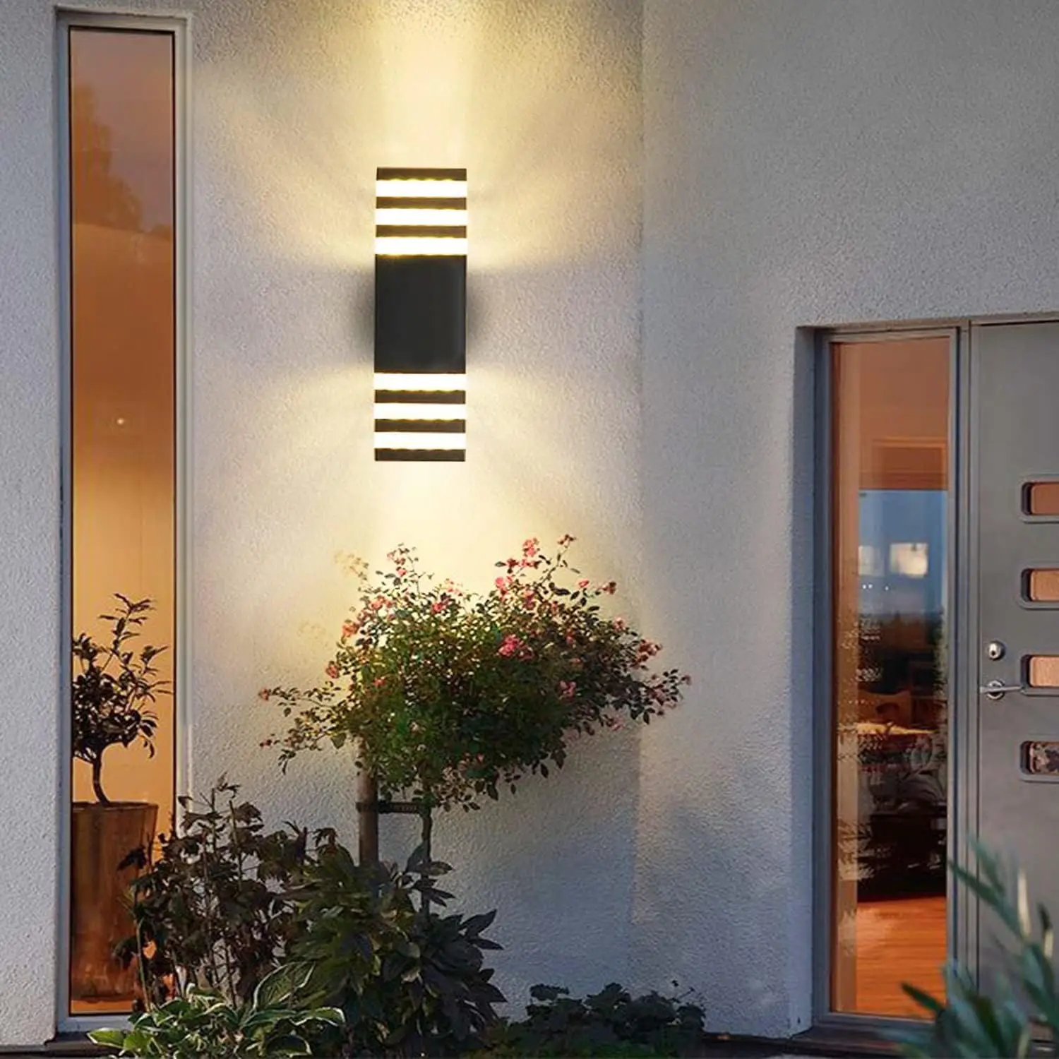 Up and Down Lights Outdoor Wall Lamps Square Surface Mounted Aluminum Waterproof Outside LED Wall Lights for Home Porch Garage