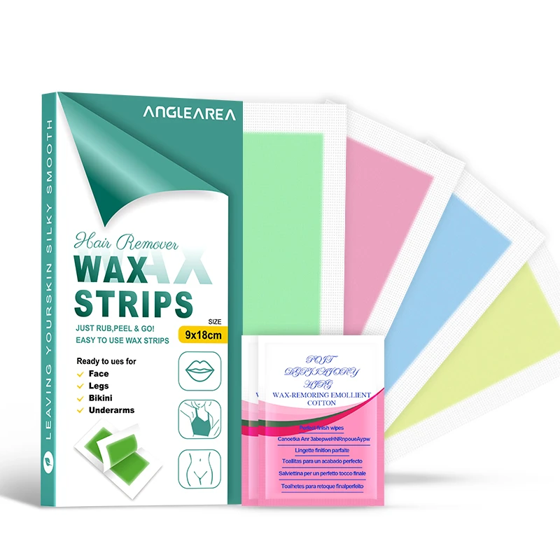 Best Hair removal Disposable Wax Strips  9*18cm  Support Customize Box Packaging 24s 40s wax strips