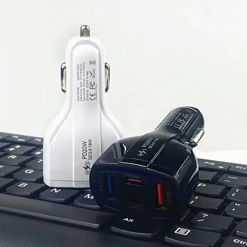 Сертифицированный CE FCC Rohs PD20W USB A Type C портативный 5 портов 4 в 1 быстрая зарядка Usb Автомобильное зарядное устройство