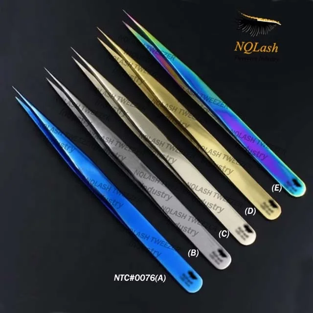 Professional Russian Volume Extension Tweezers / High Quality Rainbow Tip & White Color Eyelash Extension Tweezers From NQLASH