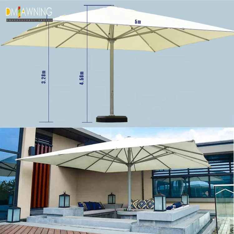 5M Big Umbrella,resort Large Umbrella for Sale Resort Pop up Umbrella Outdoor Furniture Outdoor Sunshade 3-5 Years Width 3M