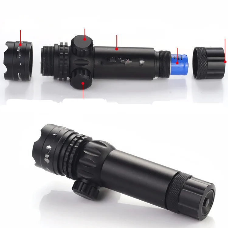 SYQT Flashlight with 6-24X50 AOEG Scope Red Laser Combination for Dark Night Hunting Accessories