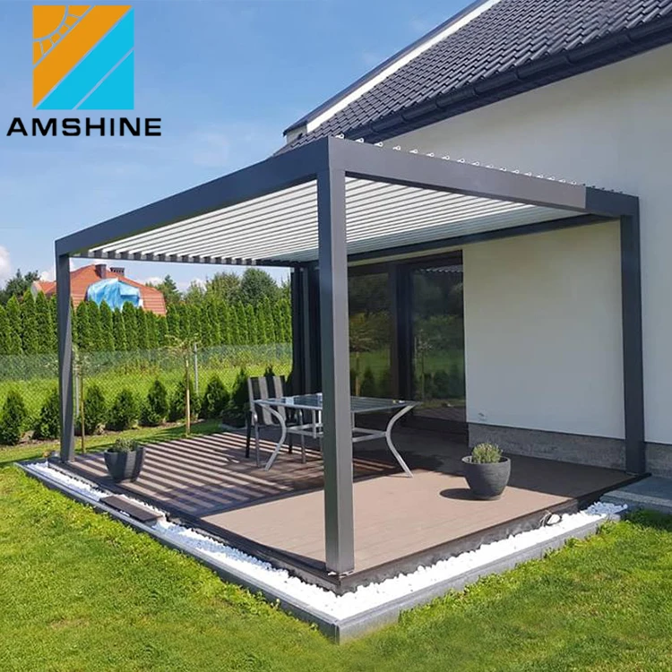 Waterproof Modern Aluminium Arbours Louver Roof Pergolas