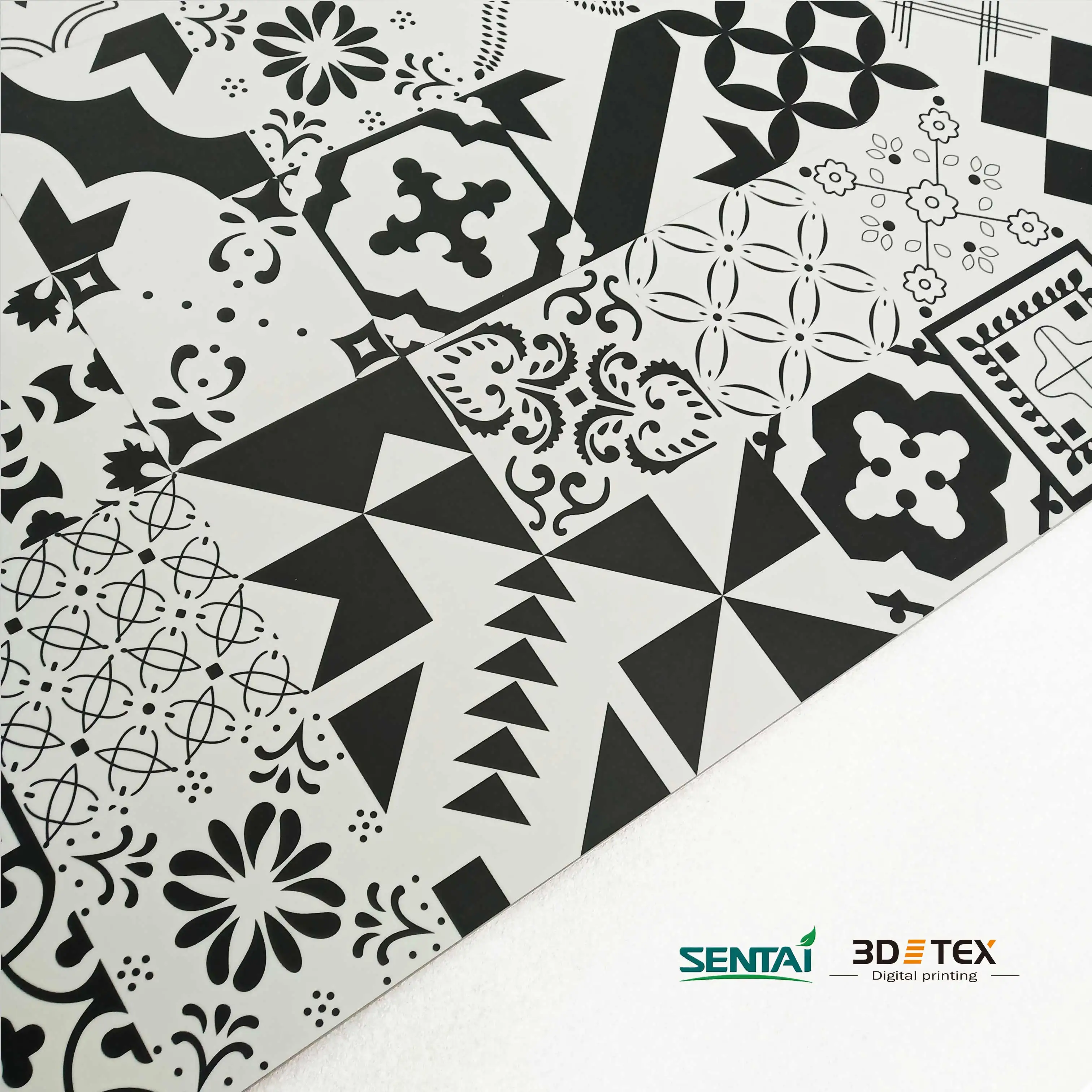 sentai spc flooring European pattern Stone tiles  pvc flooring Indoor 3d tex Luxury 4mm plasticdigital printing tiles