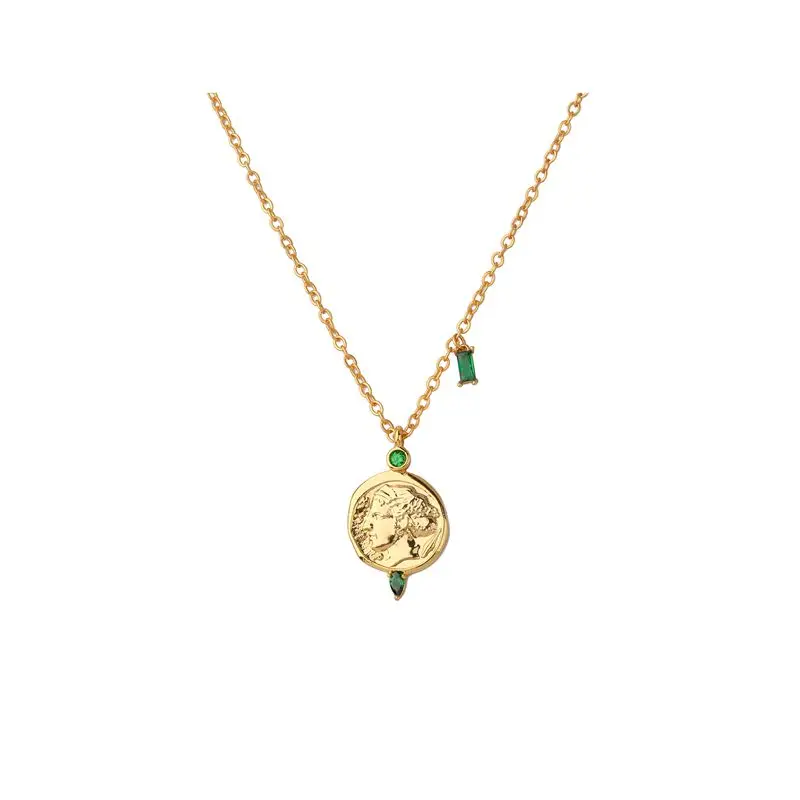 Women Gold Filled Necklace Necklace Pendant Statue Of A Goddess Coin